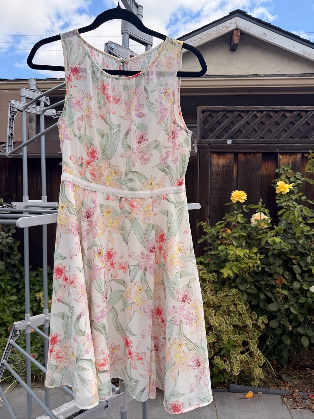 Ann Taylor 4P Floral Chiffon Fit & Flare Dress – Petite 4P EUC no visible flaws